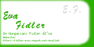 eva fidler business card